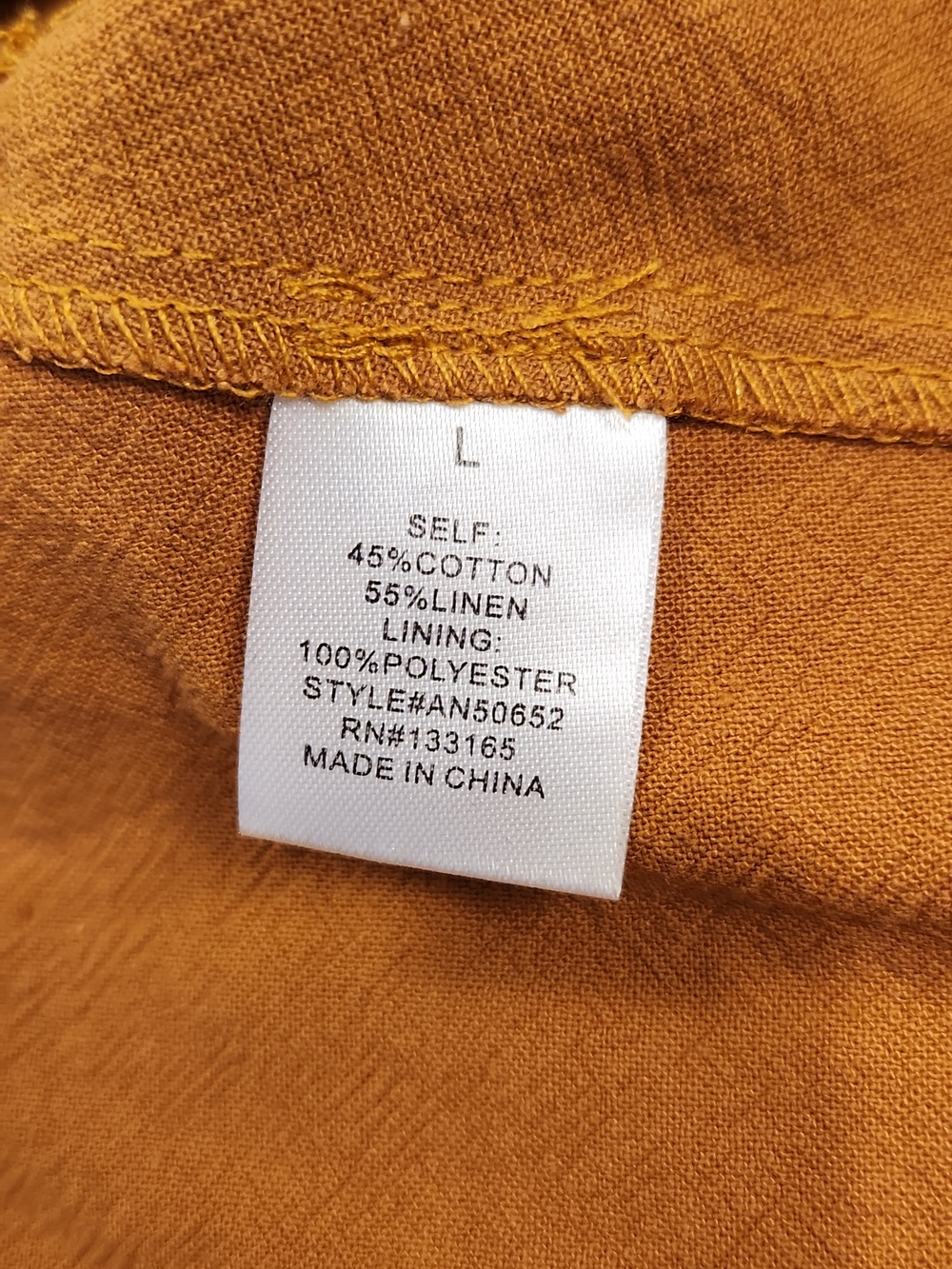 Altar'd State Mustard Cotton Linen Blend Summer Dress L NWT - Picture 11 of 12